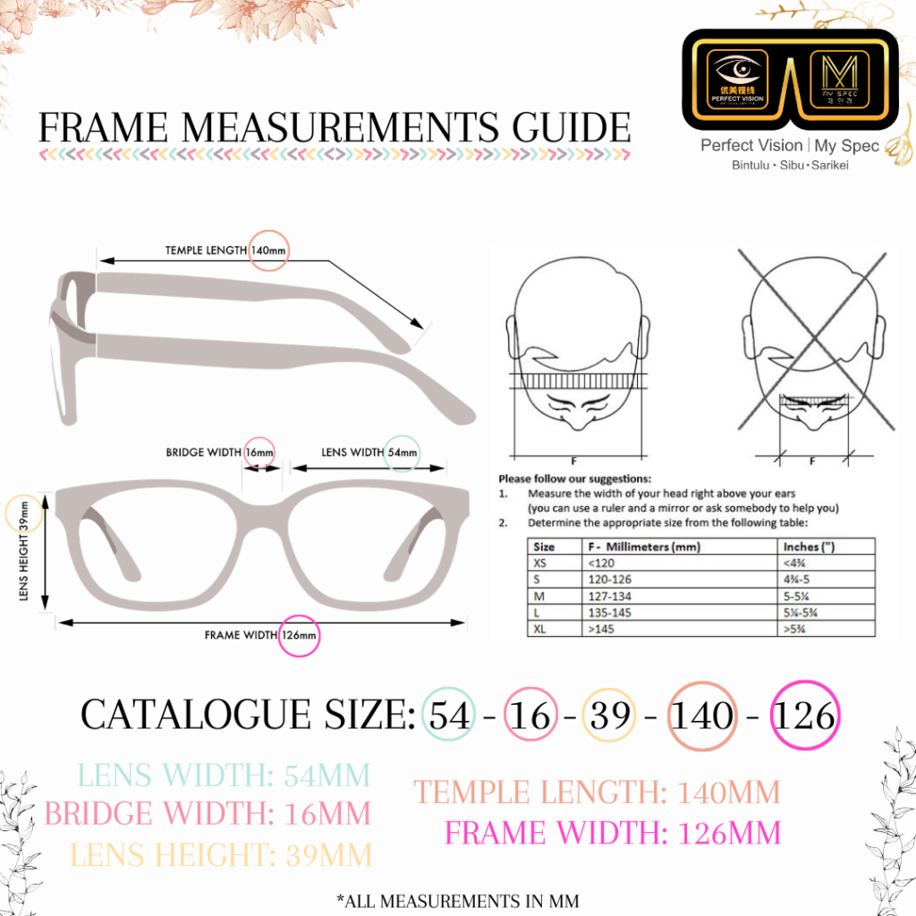 Size Guide Perfect Vision 5186